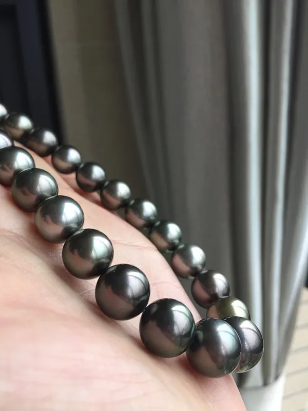 Женский подарок 925 пробы слова настоящий Перманентный Таити черный жемчуг