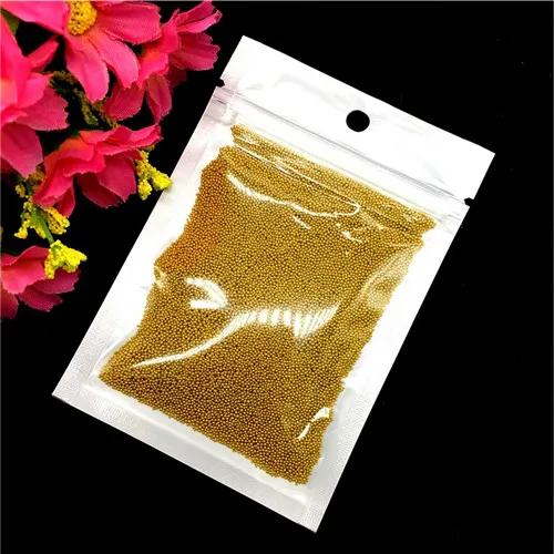 Gold 1 мм маленькие стеклянные бусины с разноцветными круглыми отверстиями, 3D жемчужные бусины для ногтей DIY, украшения для ногтей 20 г - Цвет: Gold