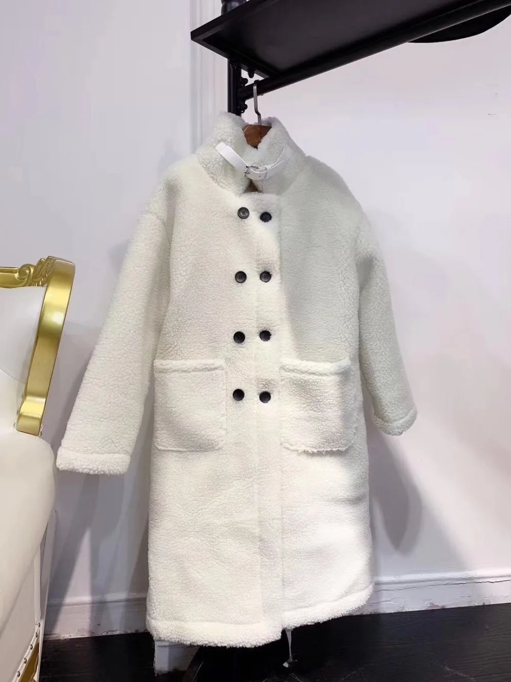 Новый для женщин плюшевый куртка зимняя abrigos mujer invierno белый длинное пальто |