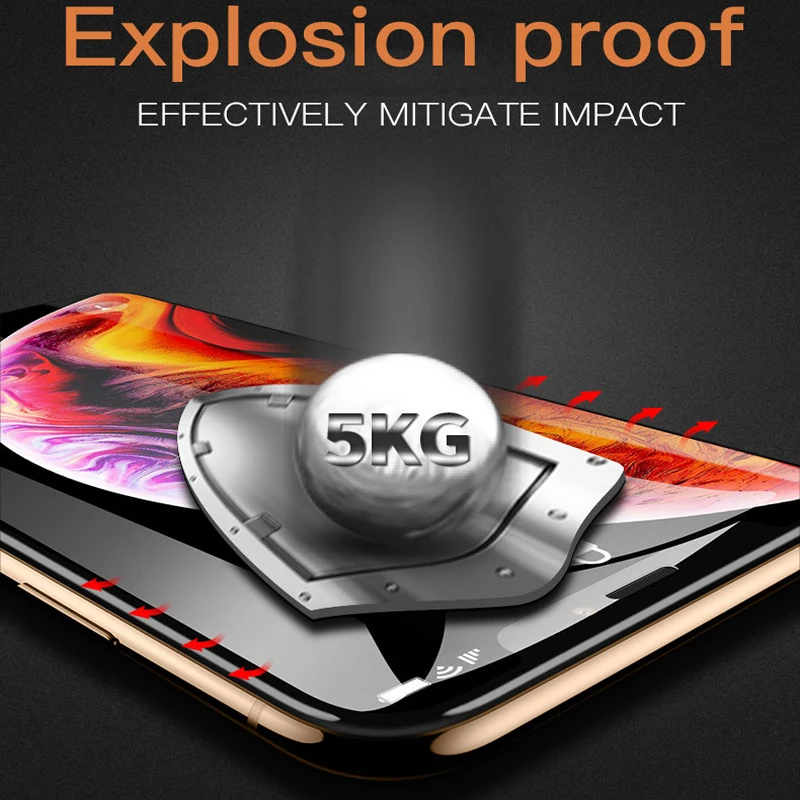 Cqqdoq 9D Screen Protector For iPhone X XR XS MAX Full Cover Protective Tempered Glass 6 6s 7 8 plus Phone Film | Мобильные телефоны