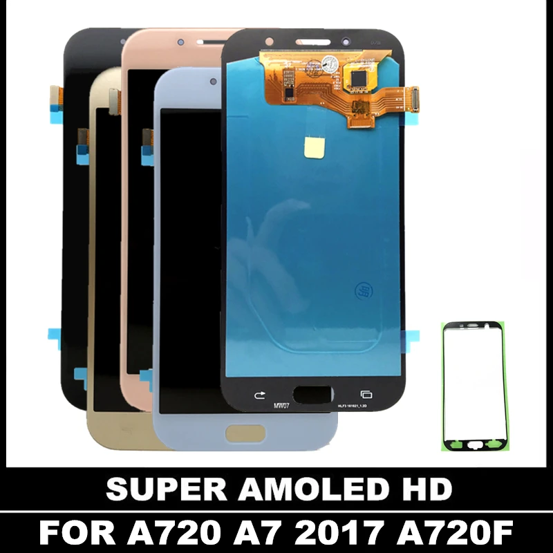 Протестированная Замена AMOLED LCD для Samsung Galaxy A7 2017 A720 A720F A720M ЖК дисплей телефона с