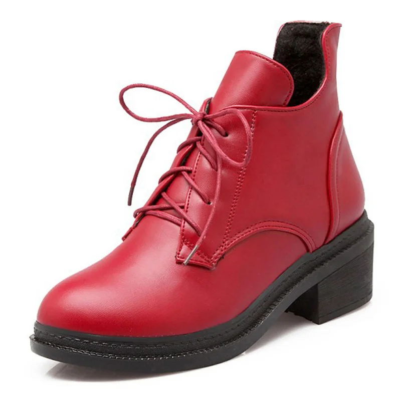 Новинка 2020 года Женская обувь Зимние ботинки Женские однотонные ботильоны Martin на