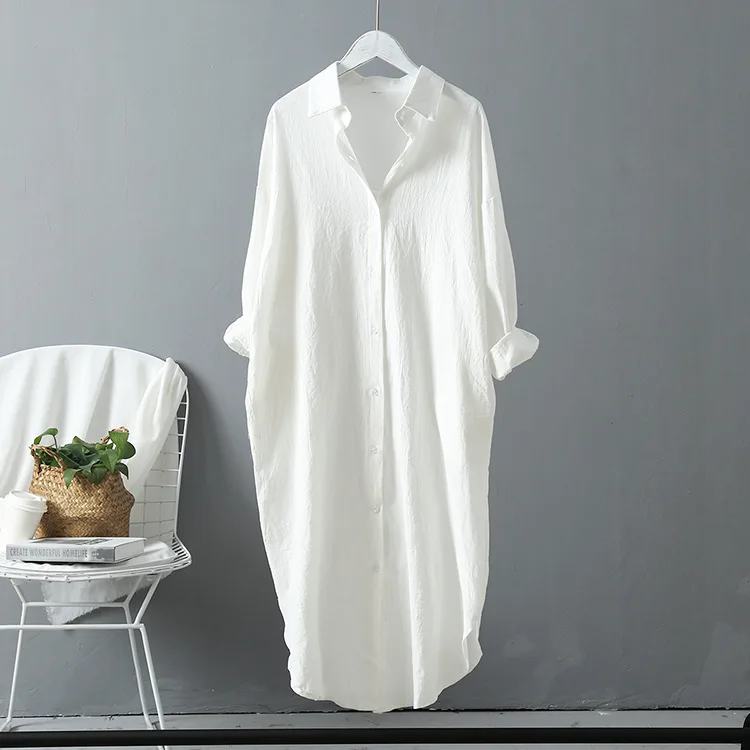 Новинка 2019 Женская длинная белая блузка с отложным воротником Boho летние женские
