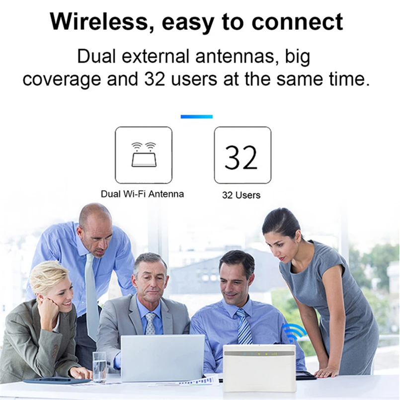 TIANJIE 4G LTE CPE роутер модем CAT4 Wifi точка доступа FDD LAN порты и слот для sim карты с 2 SMA