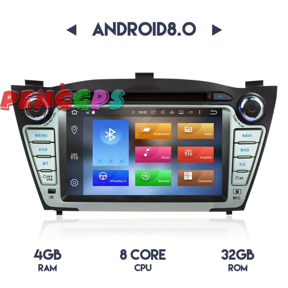 Новейший Android 8 0 7 1 автомобильный Радио Стерео GPS Navi для Hyundai IX35 Tucson 2009-2015 DVD плеер