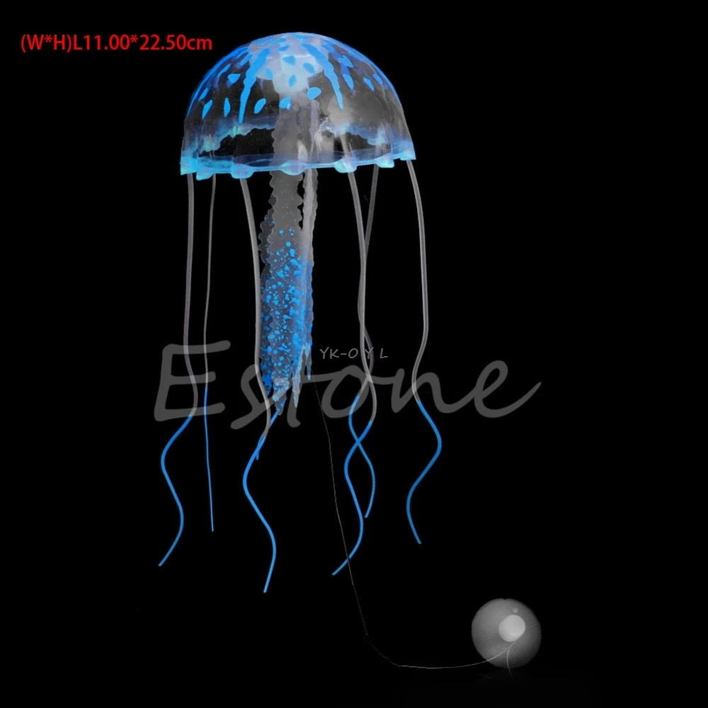 Хорошее украшение для аквариума Медузы искусственная светящаяся
