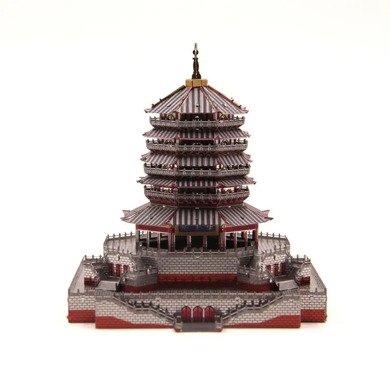 colorful MMZ модель Microworld 3D металлическая головоломка Leifeng башня J038 наборы для моделирования DIY 3D лазерная резка игрушки для взрослых - Цвет: colorful