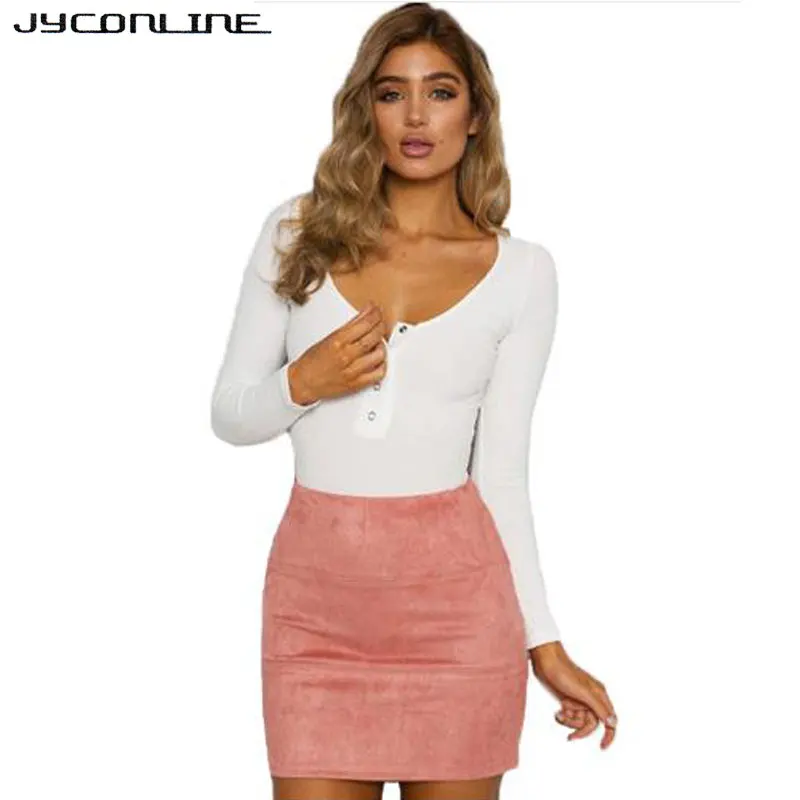 Женское трикотажное боди JYConline облегающий эластичный комбинезон с длинным