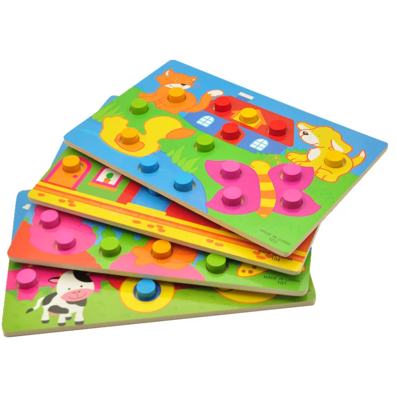 Деревянные Игрушки Tangram/головоломка доска мультфильм головоломки Дети раннего обучения Развивающие игрушки для детей