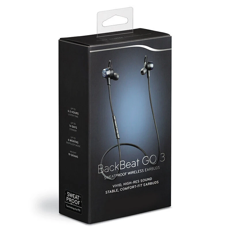 Plantronics BackBeat Go3 Bluetooth наушники-капельки со стерео комфорт-fit заушники встроенные