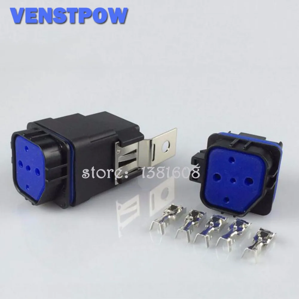 

1PC 40A 12V 5 Pins Full Waterproof DIY Car Truck Relay Iron Backrest + Waterproof Socket without wire