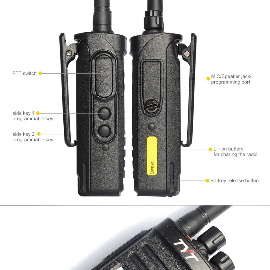 Применимый TYT MD398 DMR цифровая рация Водонепроницаемый IP67 двухстороннее радио Высокая мощность 10 Вт радиоприемопередатчик
