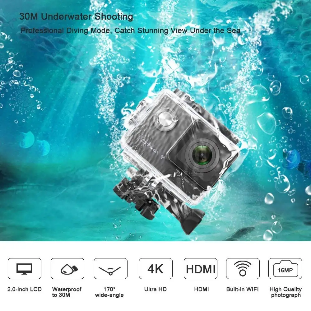 OTHA 4 К экшн камеры ночного видения 16MP 1080 P 60FPS Подводные видеокамеры wi Fi