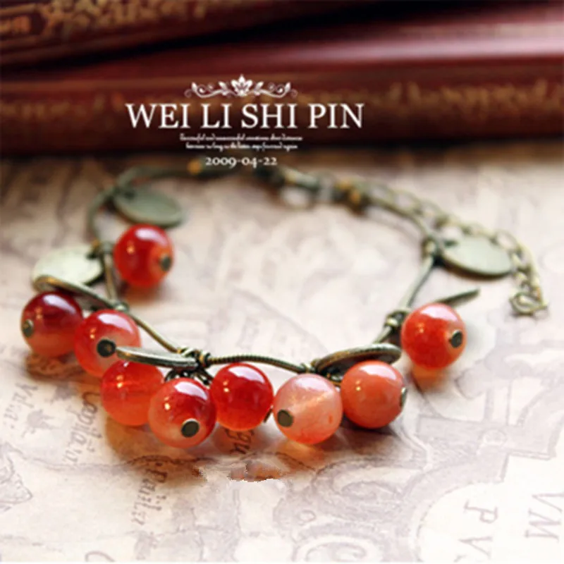 Новый гранатовый браслет женский сладкий Вишневый браслеты для женщин ювелирные