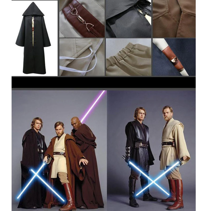 Аниме Звездные войны мастер джедая Obi Wan/BEN Kenobi маскарадный костюм джедай/ситх Анакин Скайуокер косплей костюм плащ Туника вечерние костюмы на Хэллоуин