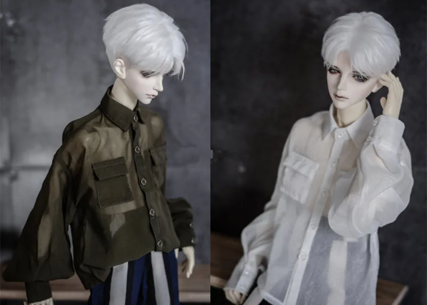 Крутая шифоновая рубашка с рукавами фонариками и свободным карманом для BJD 1/4 MSD 1/3