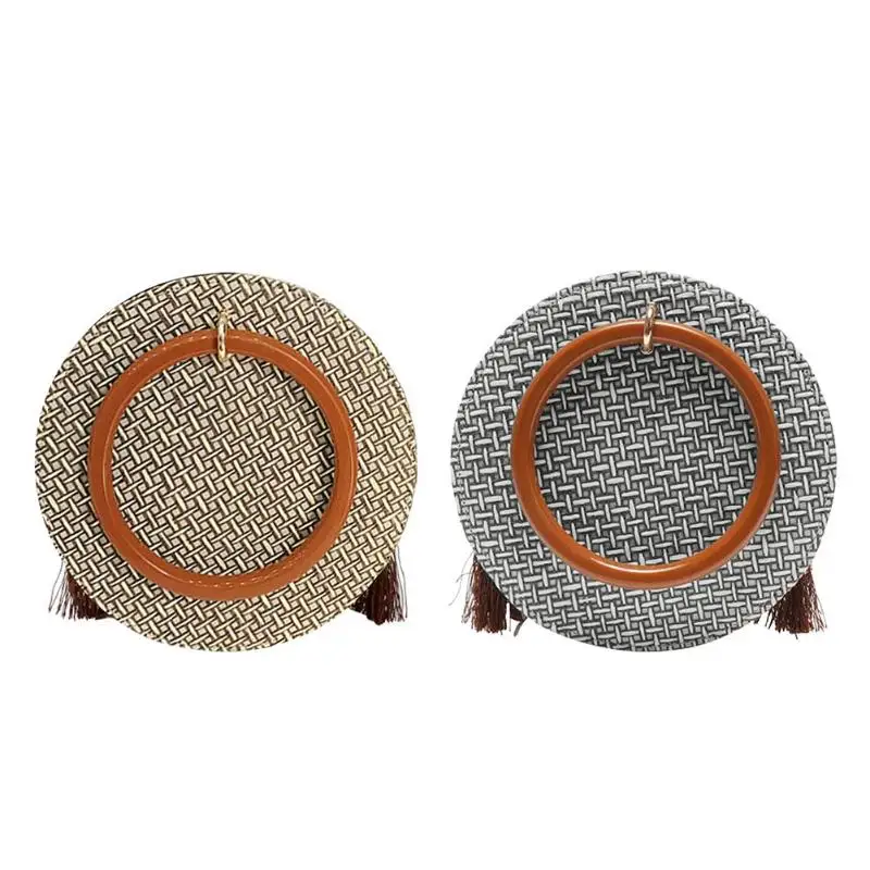 Женские круглые соломенные сумки летние пляжные через плечо в богемном стиле |