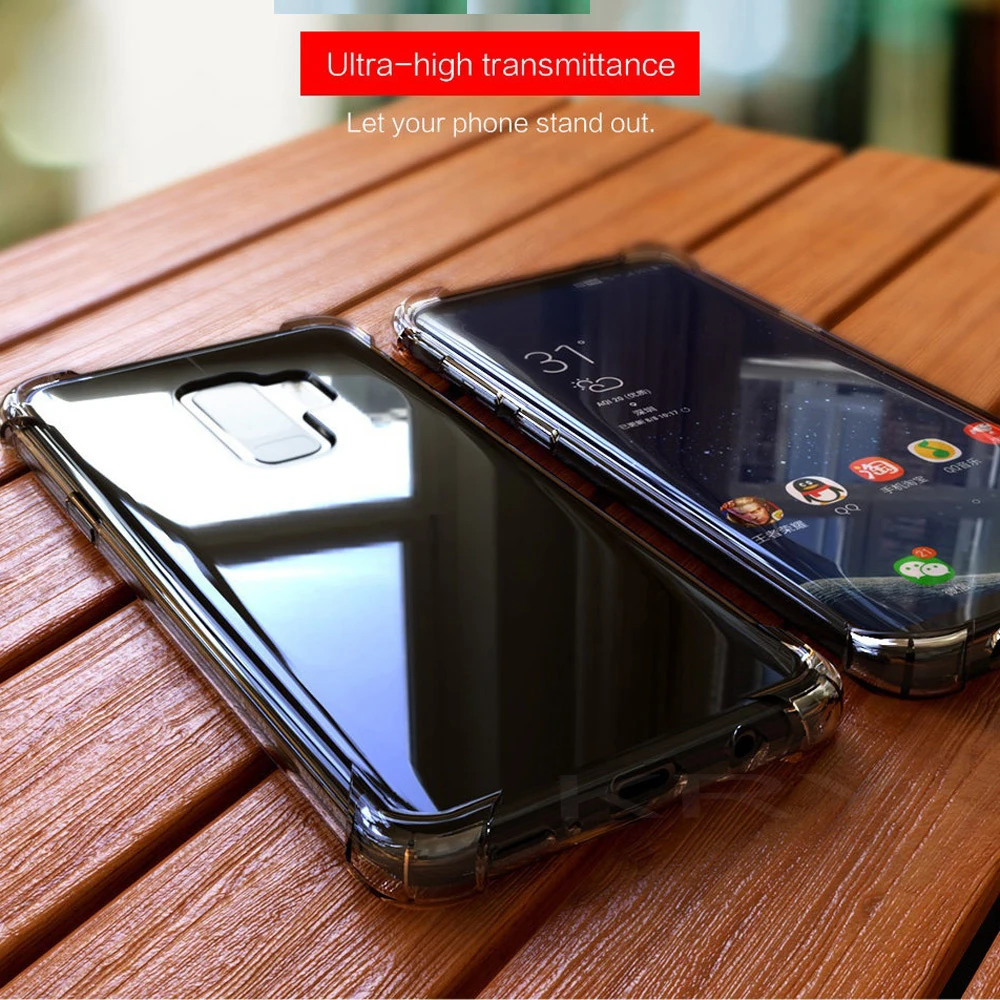 Противоударный Прозрачный чехол для телефона samsung S8 S9 S10 Plus S10e S7 edge Note 10 Plus 9 8 чехол мягкий силиконовый прочный Чехол из ТПУ