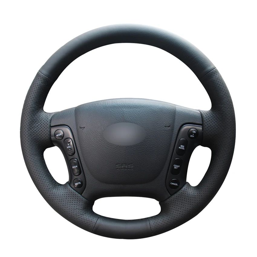Черный PU искусственная кожа Чехол рулевого колеса автомобиля для hyundai Santa Fe 2007 2008 2009 2010 2011 2012