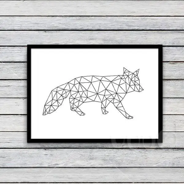 Геометрическая лиса холст Художественная печать плакат настенные картины для