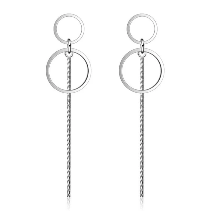 Женские длинные серьги boucle d'oreille SY590 изысканные Простые Модные из стерлингового