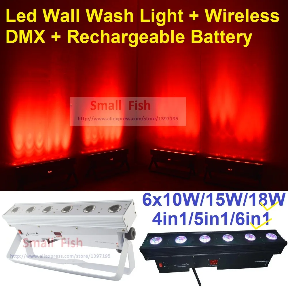 Перезаряжаемый светодиодный настенный светильник 6x18 Вт 6 в 1|wash light|wash led lightwall wash |