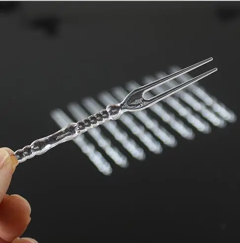 

400pcs 2017 new transparent Plastic Food Fork Fruit Pick Sign Party Decor Vegetable Tableware Dinnerware