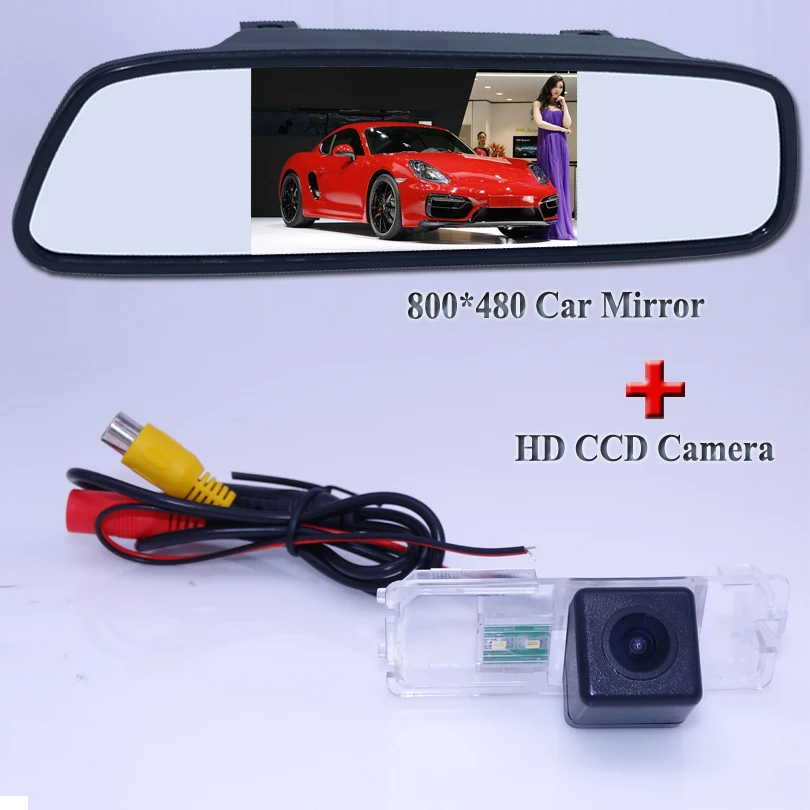 

supply in factory 4.3" car rear mirror with car parking camera auto night vison fit for VW MAGOTAN 2008~2010 / POLO Hatchback