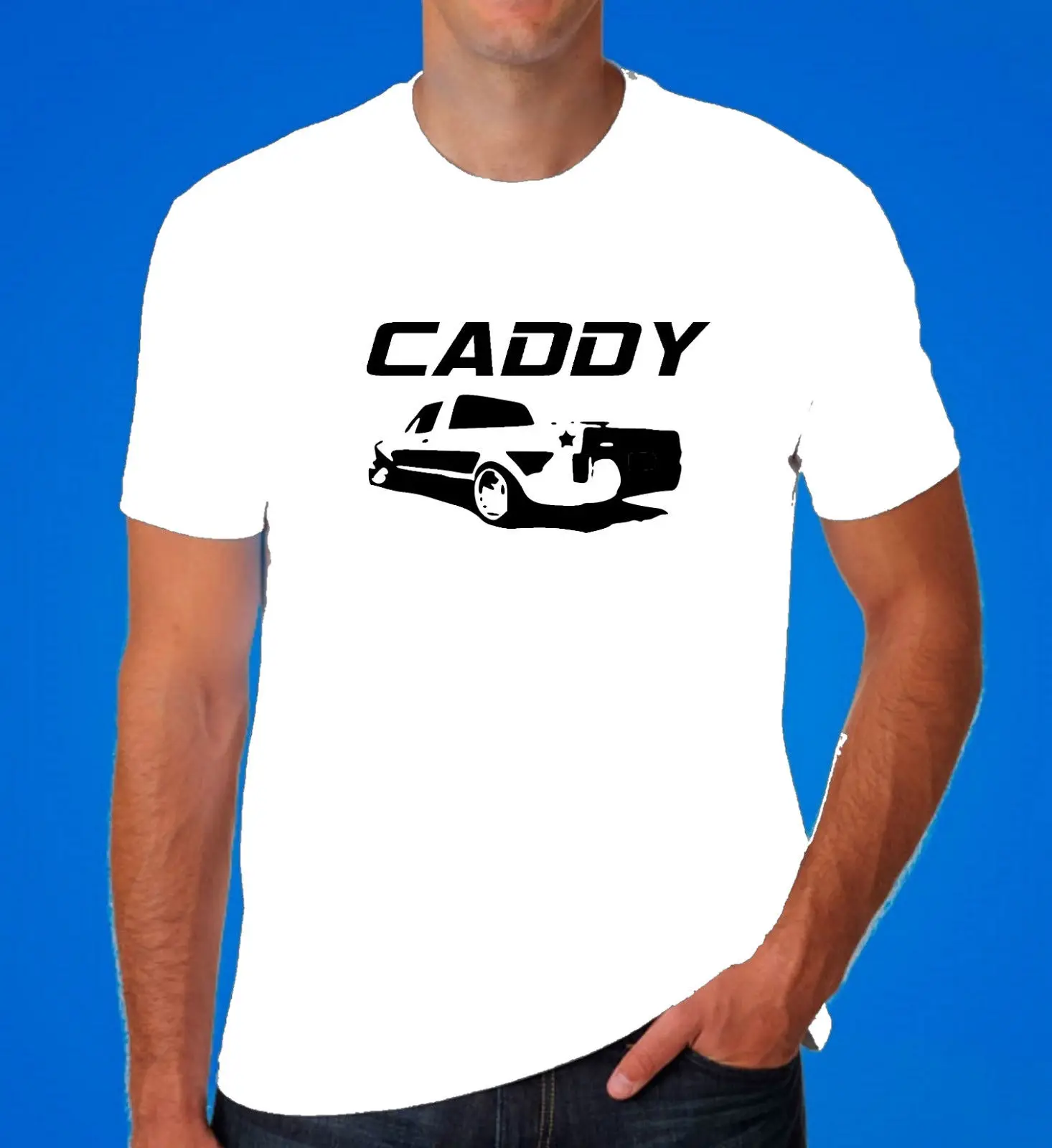 

Men's High Quality Tees Germany Car CADDY T Shirt Mk1 Slammed Dub Pick Up Retro Car Clothing Euro O-Neck Teenage T-Shirt