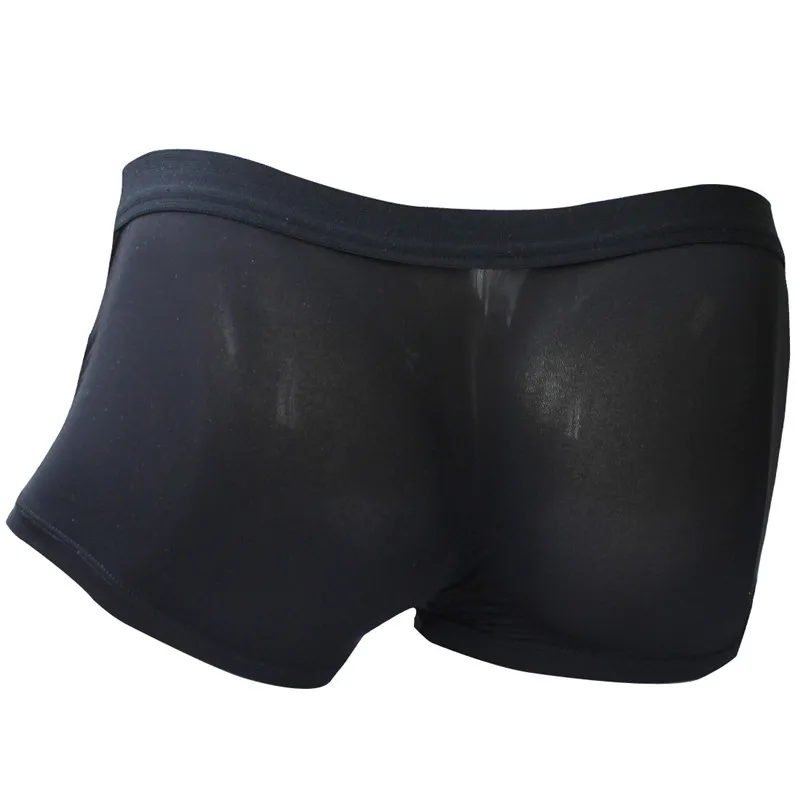 Трусы-боксеры мужские эластичные с открытым пенисом пикантное нижнее белье для