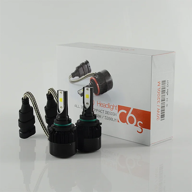 1 комплект 9006 HB4 60W 6400LM C6S светодиодные фары COB чипы все в одном дизайн турбо