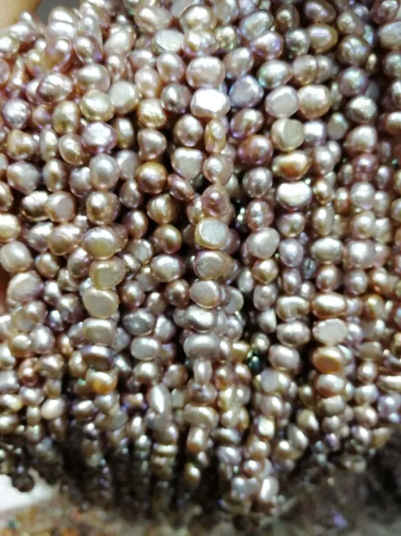

5pcs loose beads black/pink/purple baroque freshwater pearl 7-8mm 14" for DIY jewelry making FPPJ wholesale beads nature