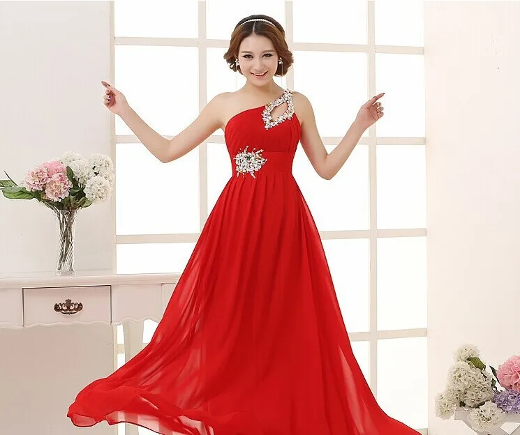 2017 женские вечерние платья розовое вечернее платье для свадьбы на одно плечо