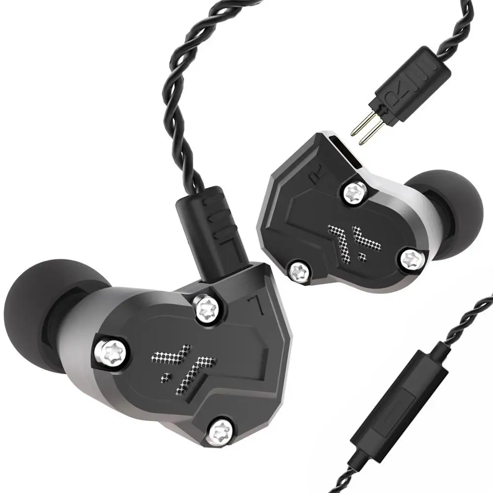 RenoNext QT3S 4 динамические гибридные наушники-вкладыши HIFI DJ Monito спортивные наушники для бега с 2 приводами гарнитура вкладыши - Цвет: Black with mic