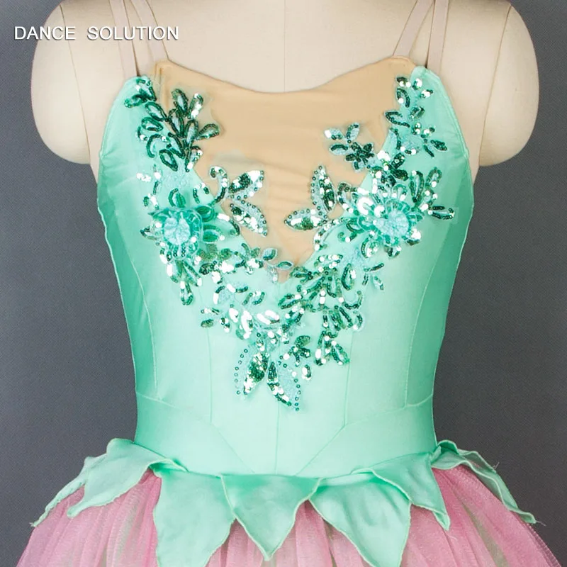 19215 Pale Green Top with Soft Tulle Skirt Ballet Costumes Woman and Girl Tutu Stage Dance Dress Long Romantic | Тематическая