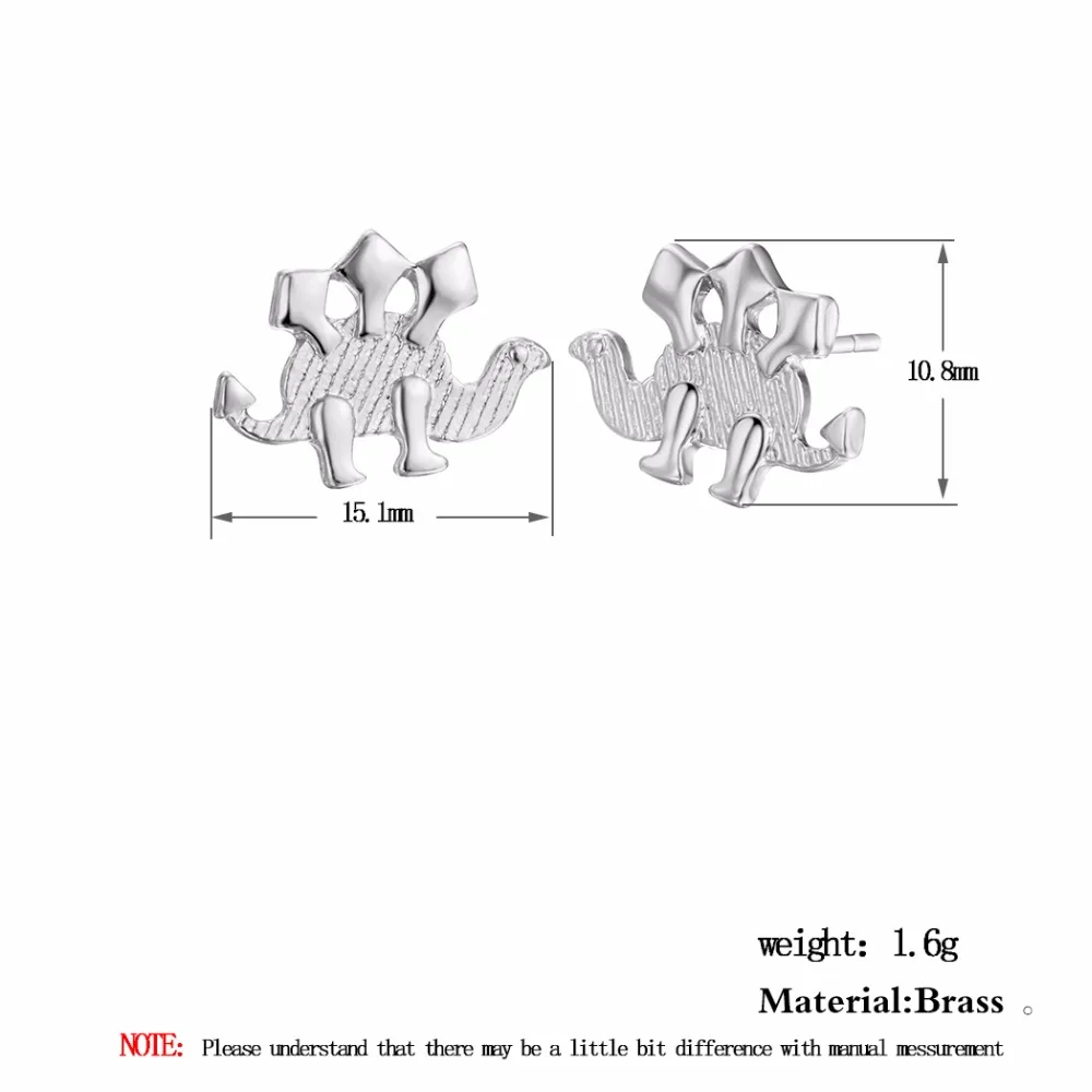 Chengxun подростков динозавров Стегозавр силуэт в форме Серьги гвоздики цвета: