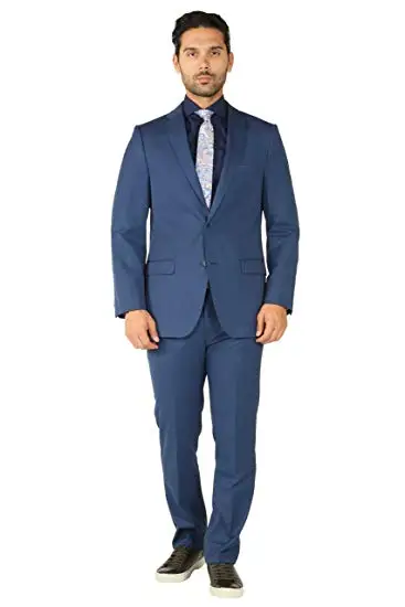 Blue Color Slim Fit Formal Wedding Suits For Men Costume Homme 3 Pieces Suits Tuxedo Jacket Vest Pant Suit Men Terno Masculino