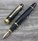 Горячая Распродажа, новая перьевая ручка Jinhao X450, черная, средний наконечник, золотая отделка, Подарочная чернильная ручка