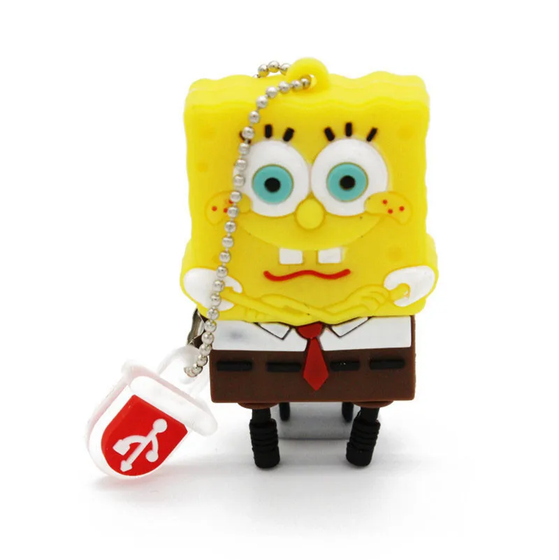 C Милый Usb флеш-накопитель Sponge Bob с задней спинкой, usb-накопитель 2,0, 4 ГБ, 8 ГБ, 16 ГБ, 32 ГБ, u-диск, прекрасная креативная мультяшная флешка - Цвет: C