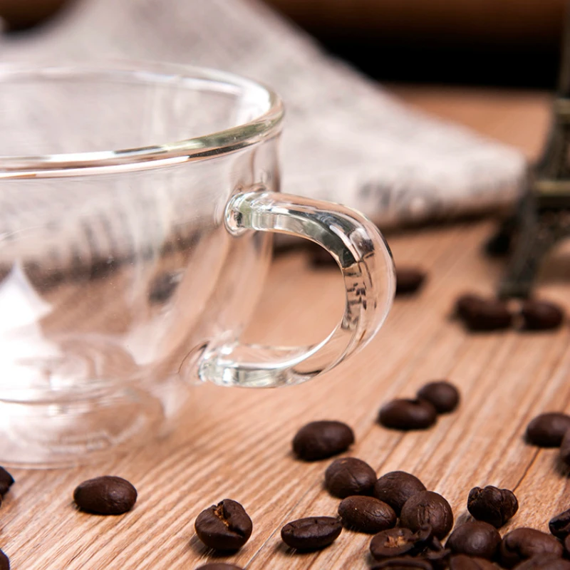 150 мл маленькая кофейная кружка для эспрессо двухслойная стеклянная