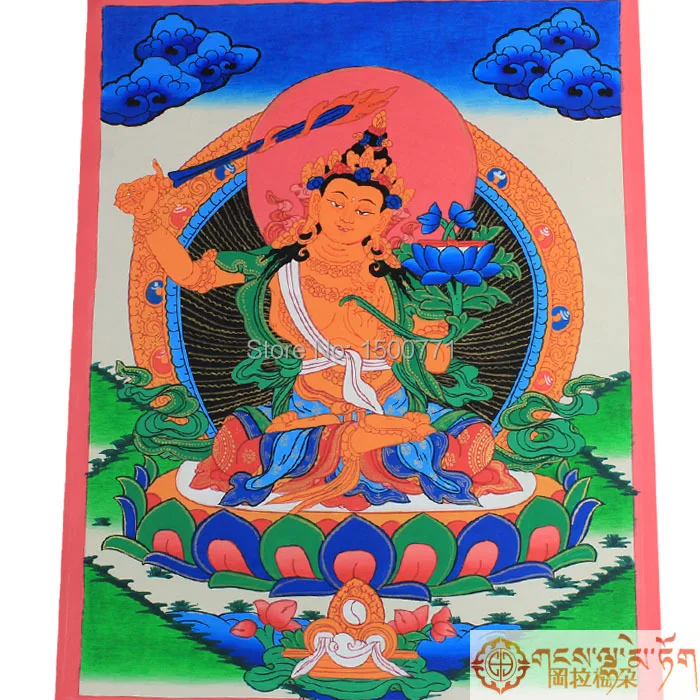 

Nepal hand-painted thangka Manjusri bodhisattva figure of Buddha that hang a picture Not framed