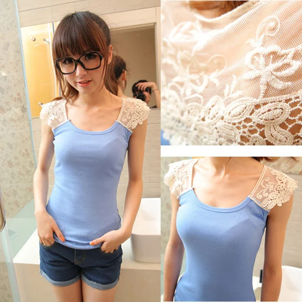 Весенне-летний тонкий кружевной топ вязанный крючком пэчворк Одноцветный жилет