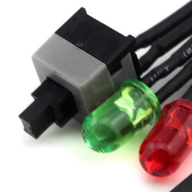 2 шт. ATX компьютерный ПК настольный корпус питания на Сброс переключатель кабель с