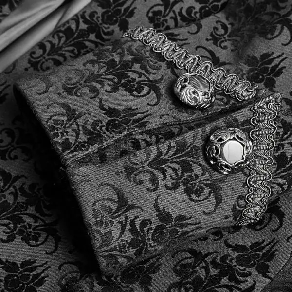 Панк рейв мужские готические пальто куртка черный Дамаск стимпанк VTG Regency аристократ S-4XL Y640