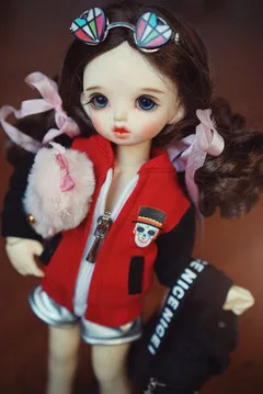 F Новинка! Одежда для кукол бейсбольные куртки 8 цветов для 1/4 1/3 BJD/SD/DD/MSD куклы аксессуары жакет для куклы бейсбольная форма - Цвет: F