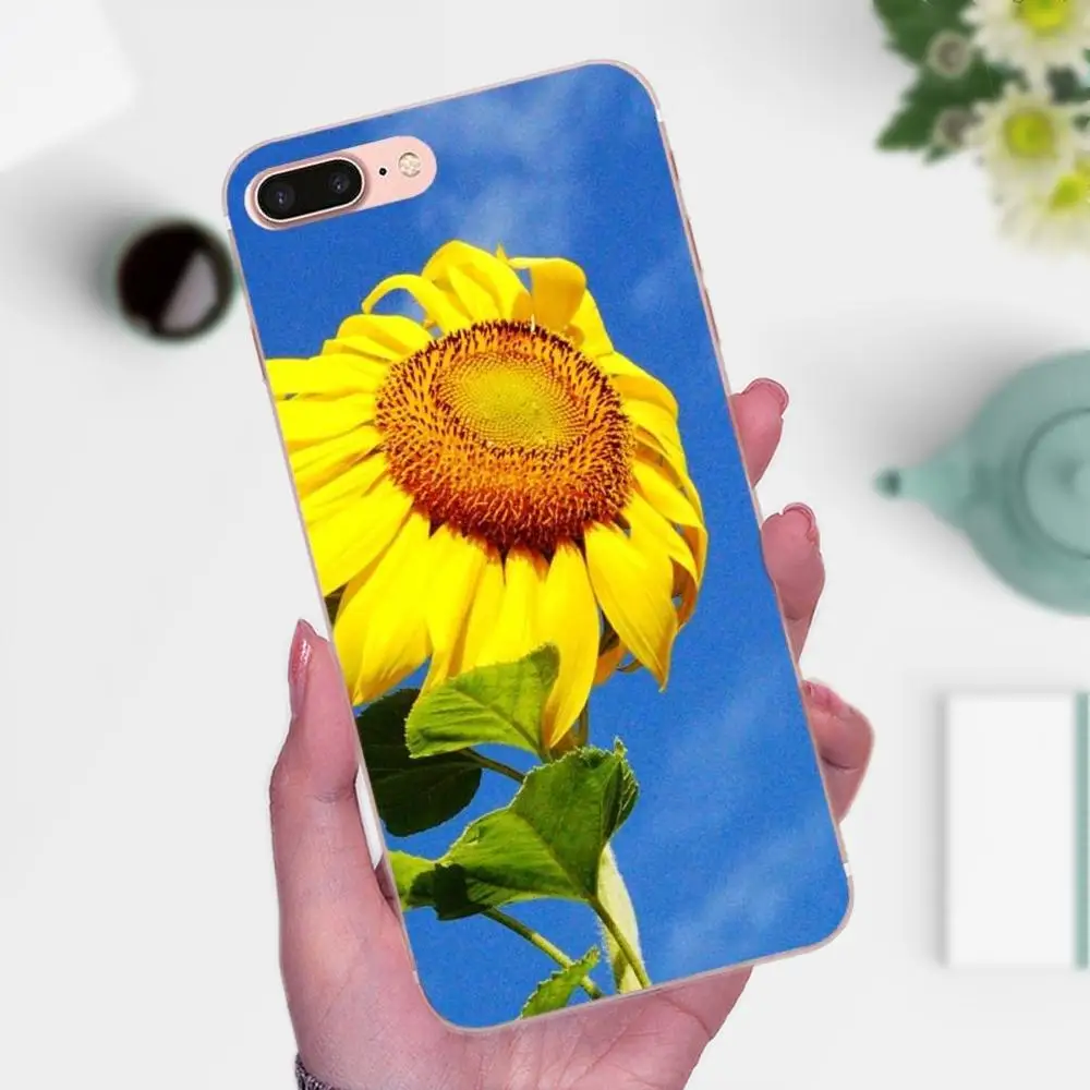 Мягкий узор розовый желтый подсолнух для Huawei P7 Honor 4C 5A 5C 5X 6 6C 6A 6X 7 7X 8 9 V8 V10 Y3II Y5II Y6II G8