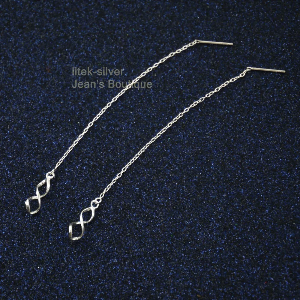 S92 цельные серьги из стерлингового серебра SIL Infinity Infinite Knot Love устройство вдевания