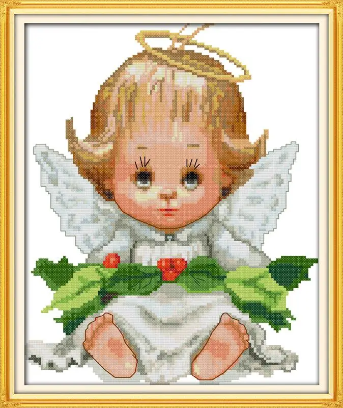 home decoration Baby angel DIY Needlework Patchwork DMC counted Cross Stitch Kits for Embroidery Knitting Needles crafts hobby | Дом и сад