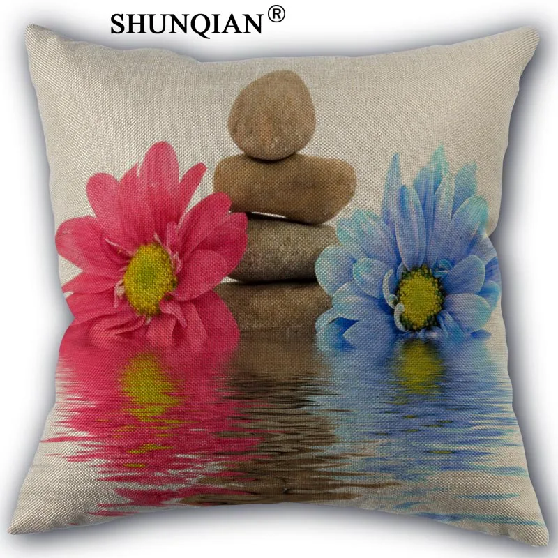 Чехол для подушки из хлопка и льна с орхидеей 45x45 см|linen pillowcase|pillow casedecorative pillow case |