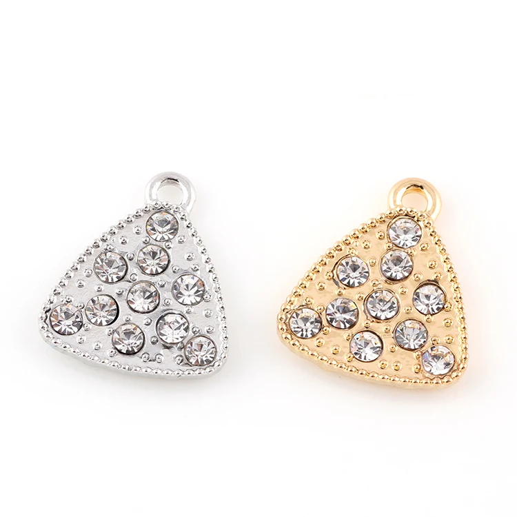 19*16 мм, серебро, золото, хрусталь прелести кулон треугольник Форма стильные украшения, DIY украшения, украшения своими руками, подвески